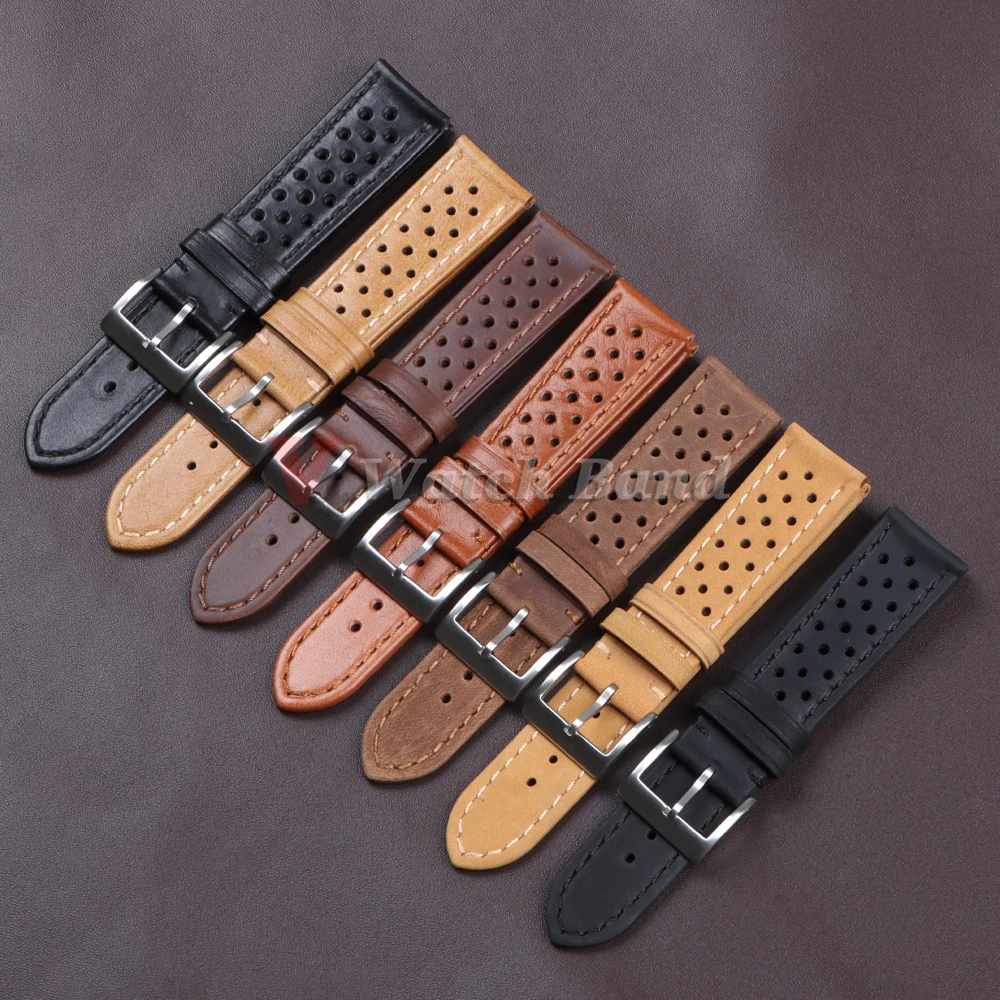 Genuine Leather Strap for Tag Heuer Cowhide Breathable Watch Band 18mm 20mm 22mm for Seiko Men Watch Band for Omega Accessories