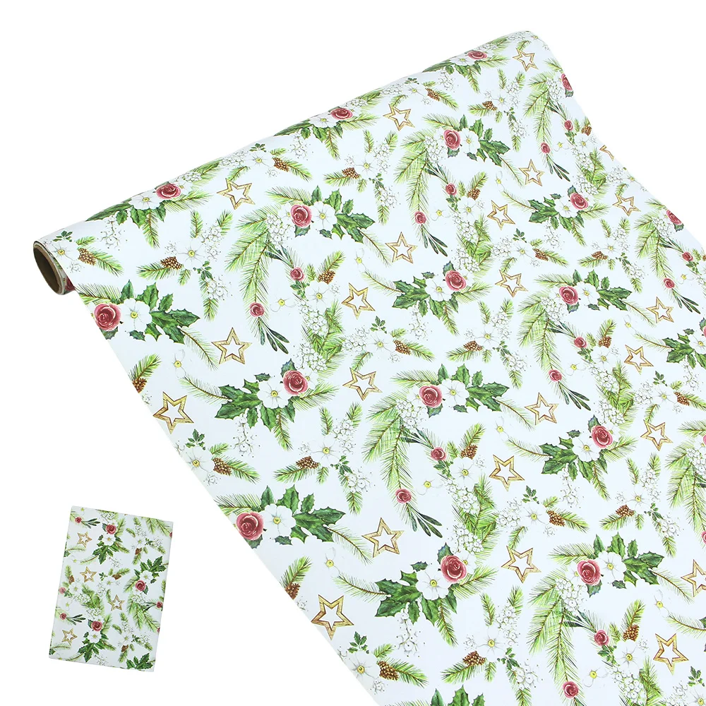1 لفة من ورق تغليف عيد الميلاد - لفة صغيرة - 17 بوصة × 118 بوصة لفة ورق تغليف الهدايا لعيد الميلاد وحفلات أعياد الميلاد وديكو التخرج
