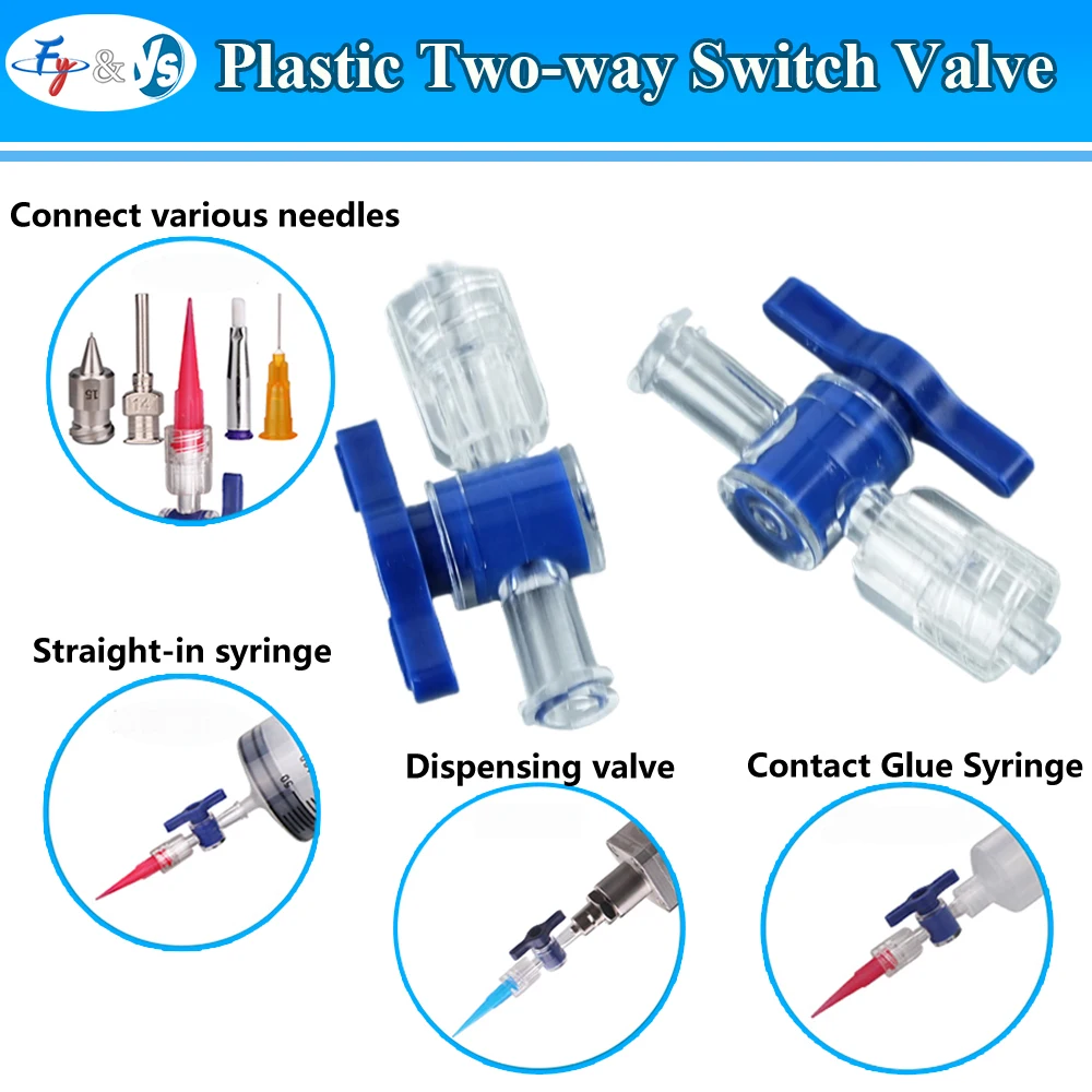 Two Way Flow Control Valve Medical Plastic Rotary Dispensing Switch Stopcock Luer Lock Joint Clinical Syringe Part Agricultural