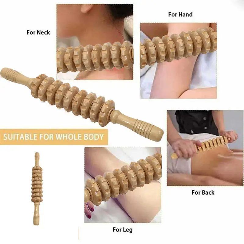 

Wooden Massage Roller Manual Fascia Trigger Point Release Cellulite Sore Muscle Blasting Improve Blood Circulation Eliminate
