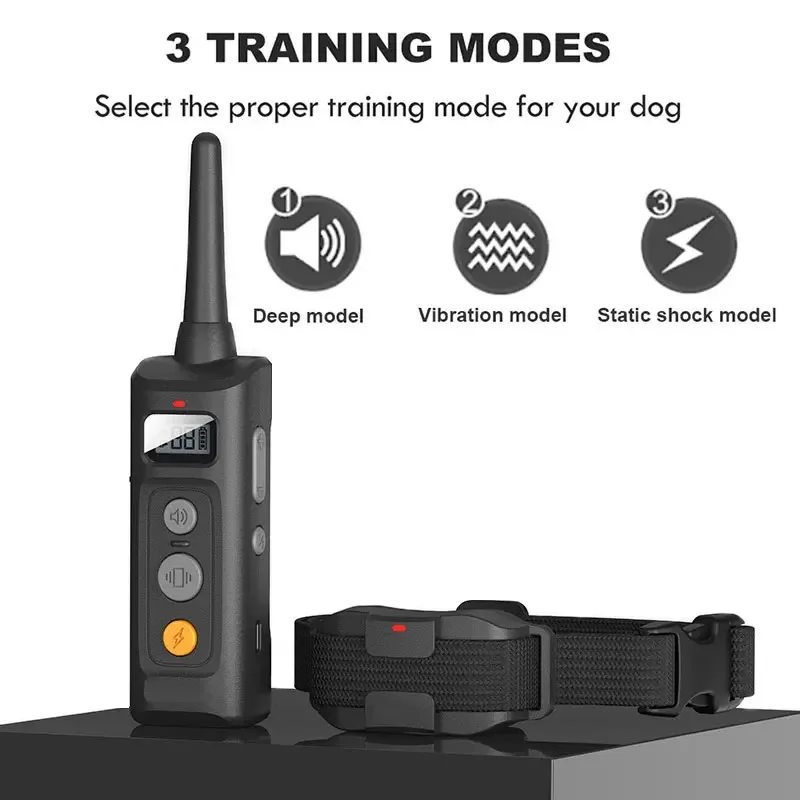 600m Three Mode Options Training Collars for Dogs Collar Accessories Pet Bark Stop Shock Collar Remote Control Dog Necklaces