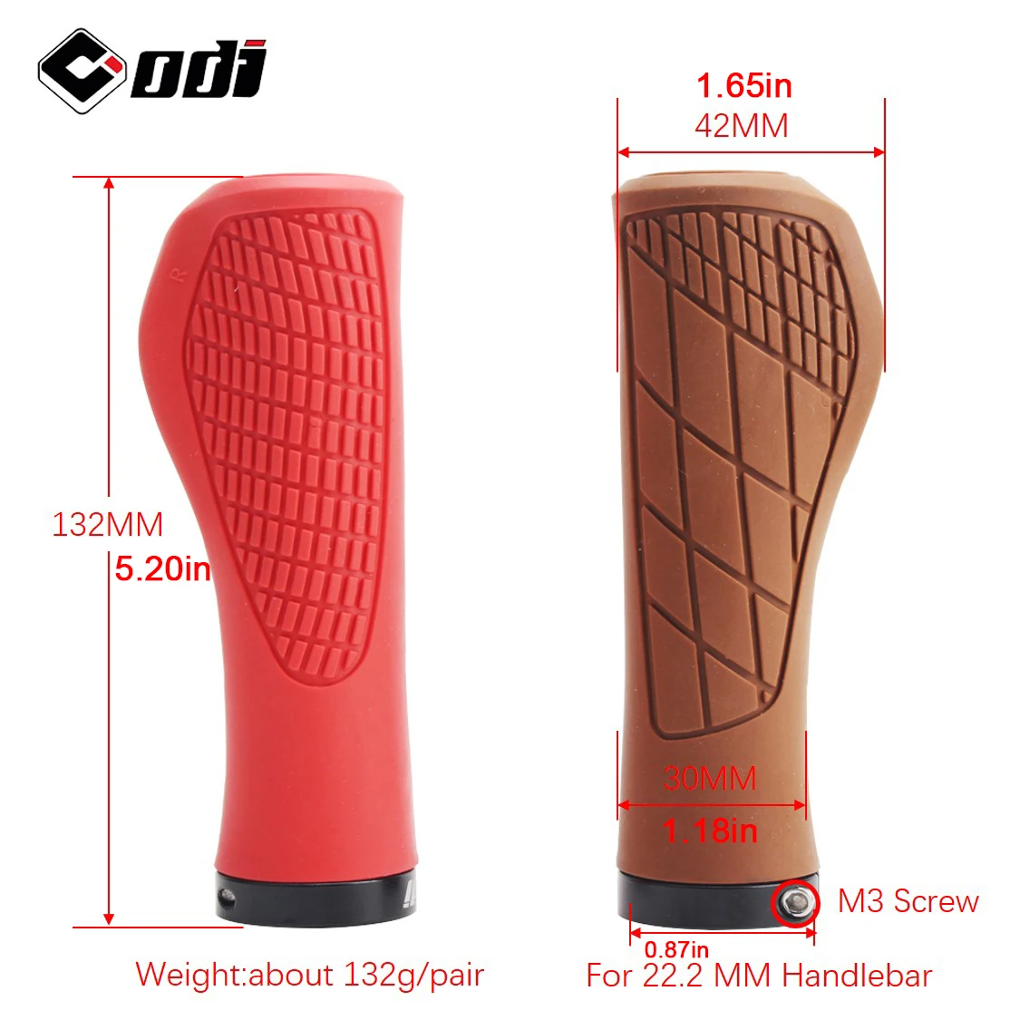 ODI MTB Bicycle Grips Shockproof Bike Handlebar Cover Anti-Slip Lock-on Grips Ergonomic Cycling Rubber Large Pad Handle Parts