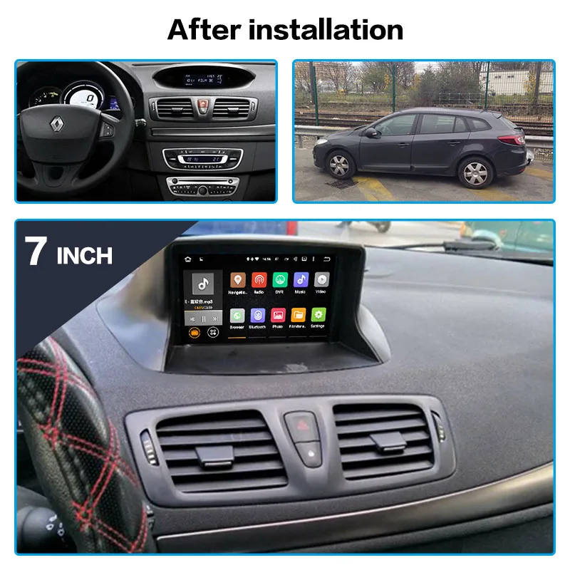 Aotsr Android 10.0 2+16G Car Radio GPS Navigation For Renault Megane 3 Fluence 2009-2015 Car Multimedia System Gps Navigation