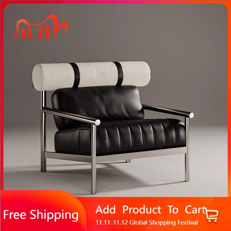 

Designer Nordic Living Room Chairs Sofa Office Arm Leather Living Room Chairs Modern Comfortable Poltrona Postmodern Furniture