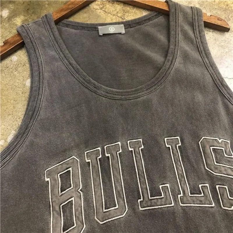 Camiseta sin mangas para parejas, Top deportivo clásico de marca de moda Retro, camiseta sin mangas con letras bordadas de calle 33, estampado de