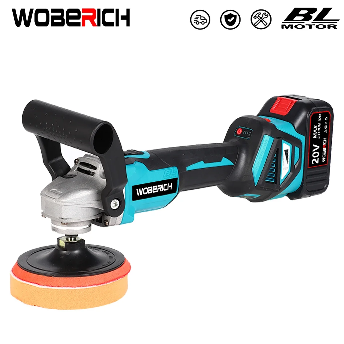 

Brushless Impact Angle Grinder Electric Polishing Machine 6 Gears Car Polisher Rechargeable Grinding Machine for Makita Battery