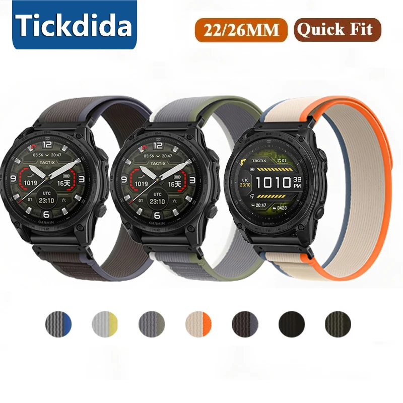 

Нейлоновые ремешки 22 26 мм для Garmin Fenix 8 8X 7 7X Pro Fenix 6X 6 5X Plus Enduro 3, браслет, сменный ремешок для часов