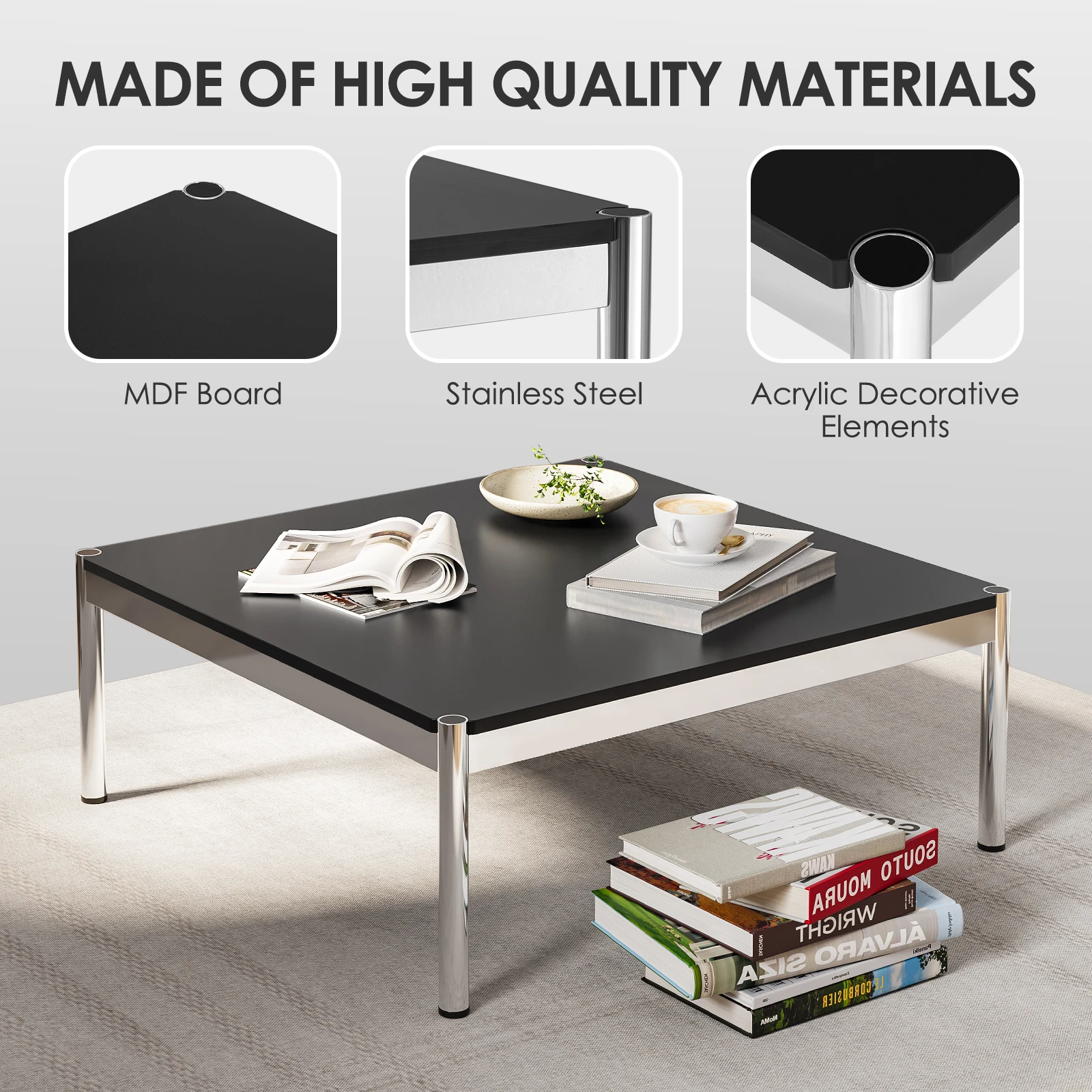 USM Haller-طاولة قهوة كبيرة حديثة ، MDF مطلي بالمسحوق ، غرفة المعيشة ، 39 "كبيرة