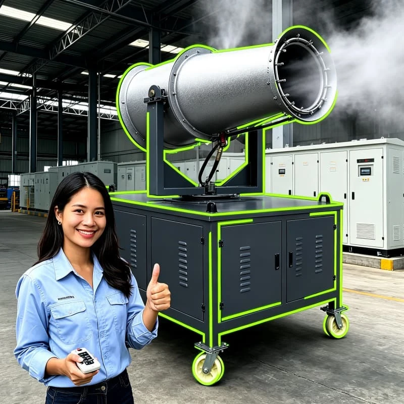 Long Distance Mist Fog Cannon Dust Suppression System 80m Throw For Demolition Construction Site Quarry Mining Customized