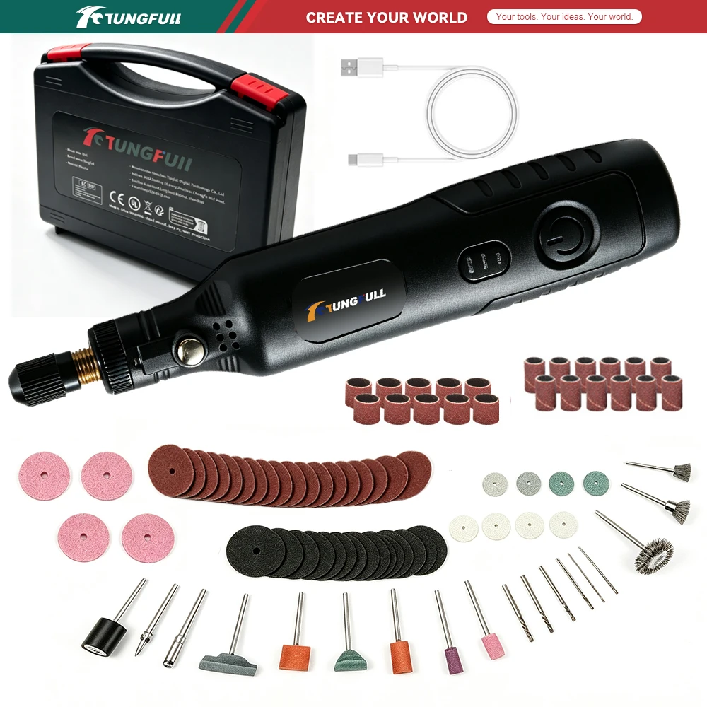 Mini Grinder Cordless Rechargeable Electric Grinding Tool 3Speed Portable Polishing Machine For Metal Wood Plastic DIY