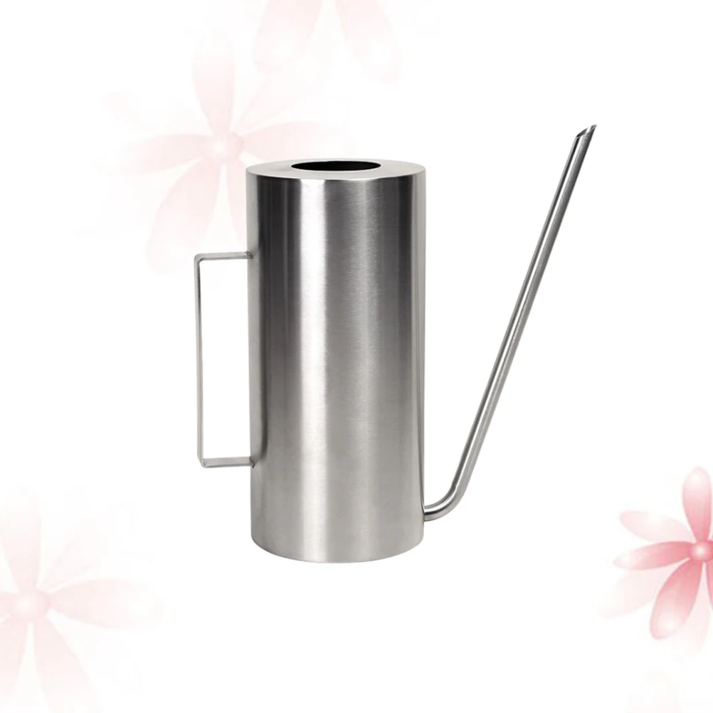 

1pc Stainless Steel Watering Kettle Long Mouth Large Capacity Lightweight Portable Corrosion Resistant for Garden