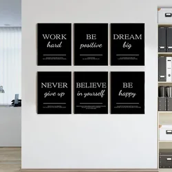 Modern Simple Inspirational Quotes Canvas Art Painting Prints Nordic Wall Decorative Posters for Living Room Office Home Decor