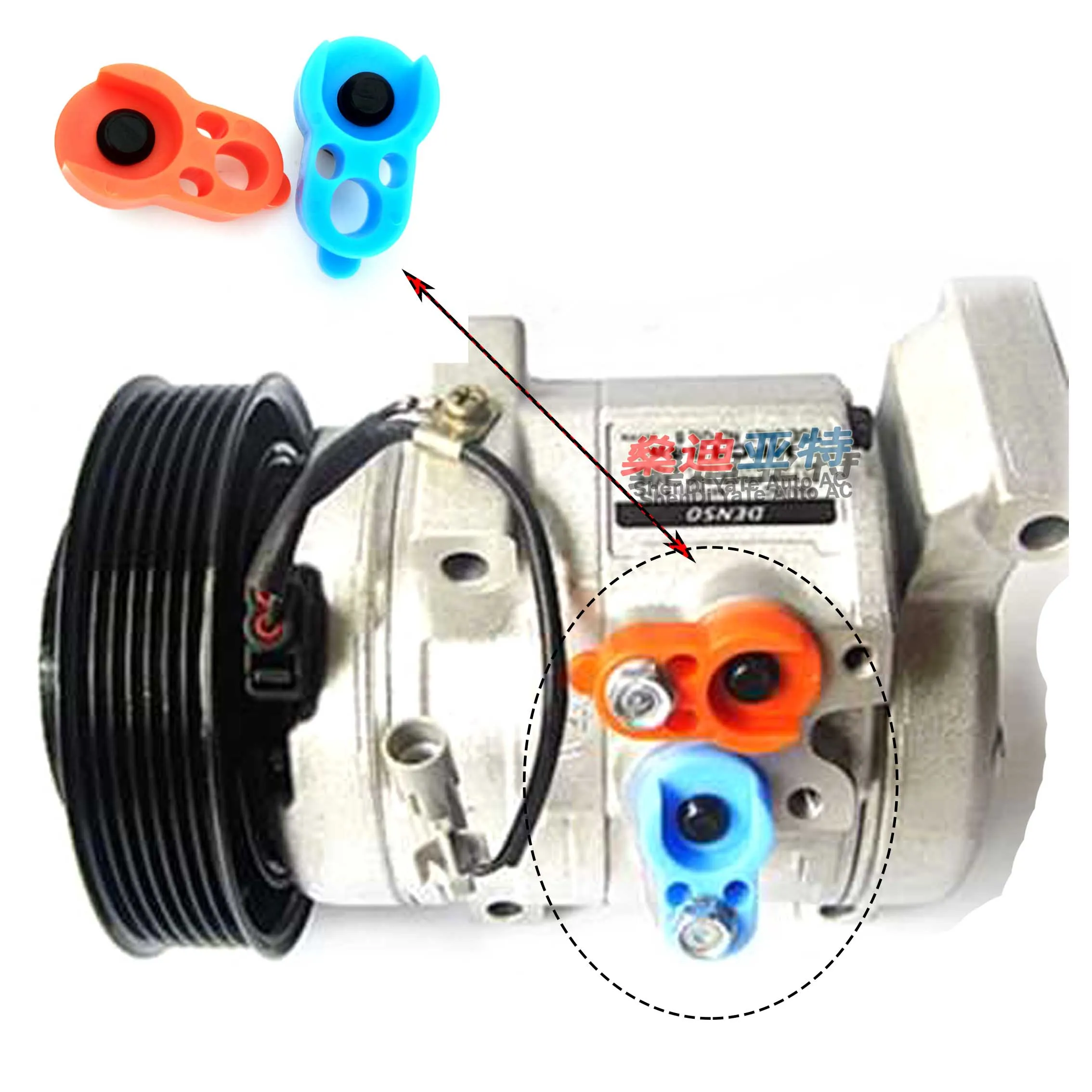 

50 Pairs Car Air Conditioning Compressor R12 R134a Interface High and Low Pressure Plastic Sealing Cover Cap Gasket