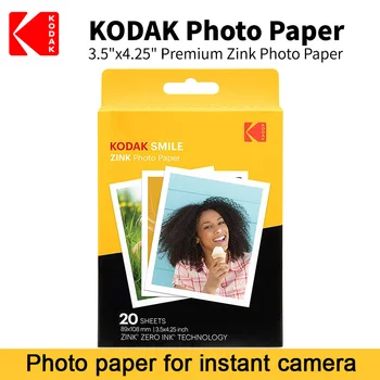 Original Kodak Zink Print Photo Paper 3.5 x 4.25 inch 20 sheets adhesive backed compatible with Kodak smile classic instant camera