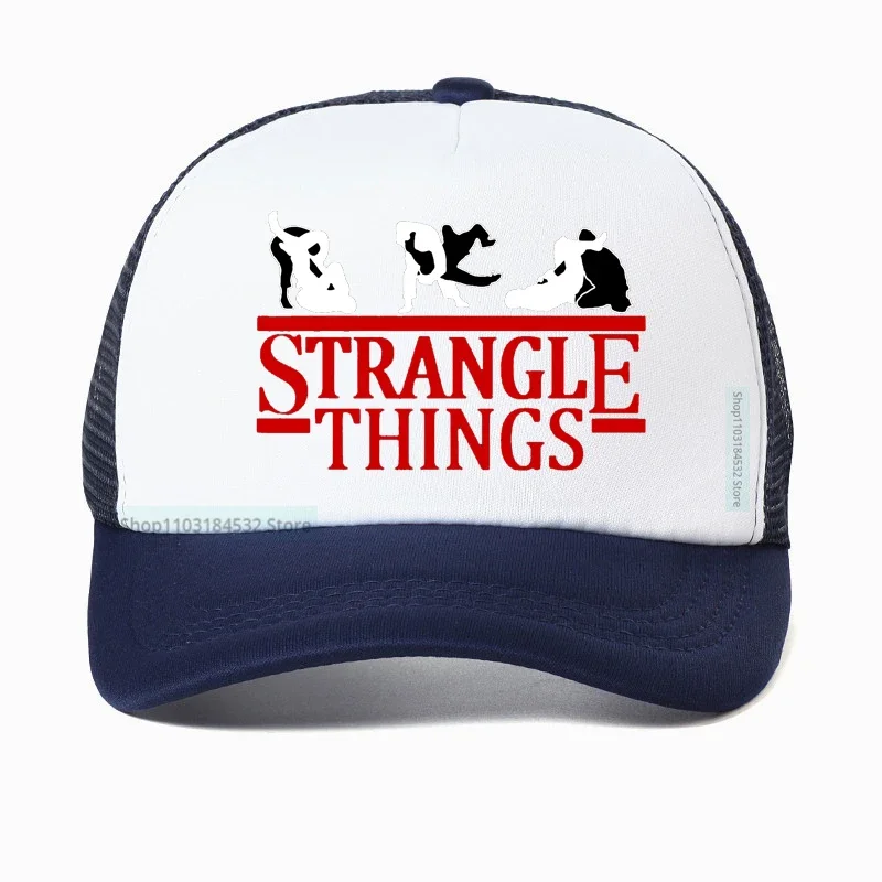 Jiu Jitsu Strangle Things Men Baseball Cap BJJ MMA Funny Dad Hat Casual Mesh Breathable Snapback hats