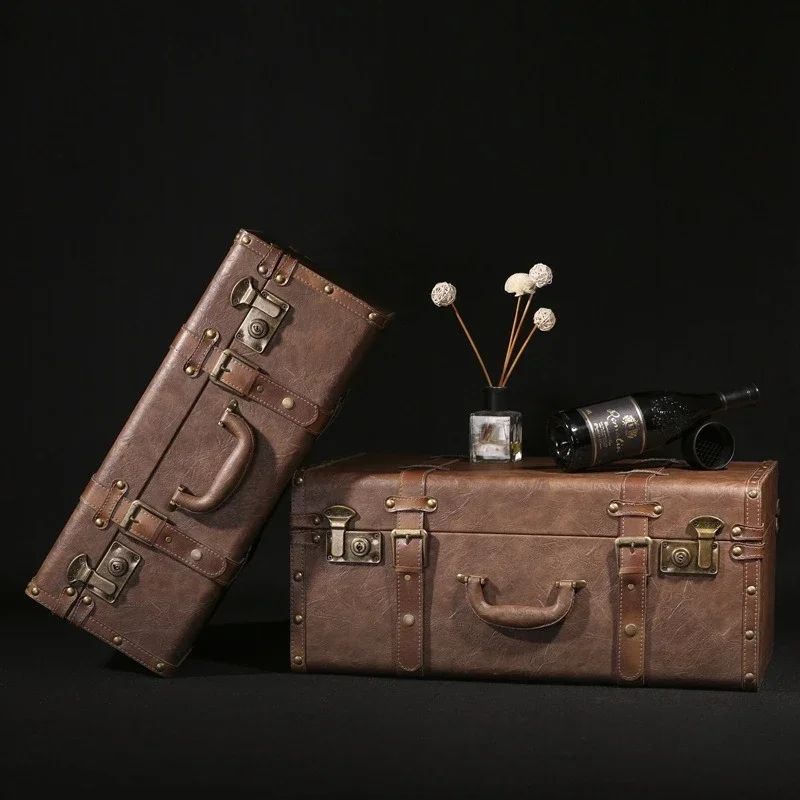 Retro suitcase travel vintage case European suitcase props retro suitcase storage portable