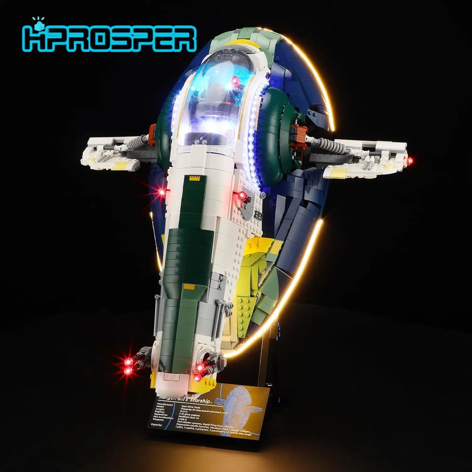 

LED Light for Lego-75409 Star Wars Jango Fett's Firespray-Class Starship Building Blocks Model (Building Set NOT Included)