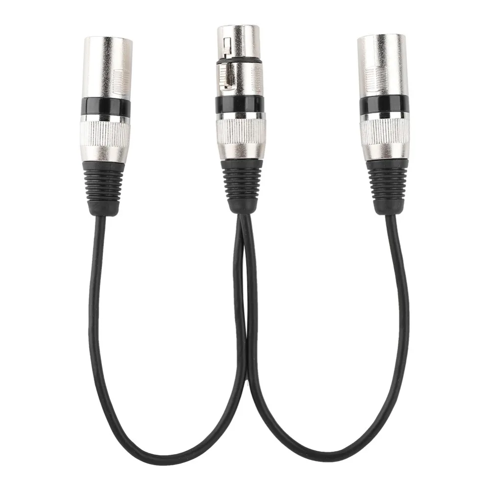 Cable divisor XLR de 30 cm de longitud, XLR hembra a doble macho, conector de aleación de zinc, cable de extensión de audio para micrófono, cable divisor XLR para Canon, para mezcladoras
