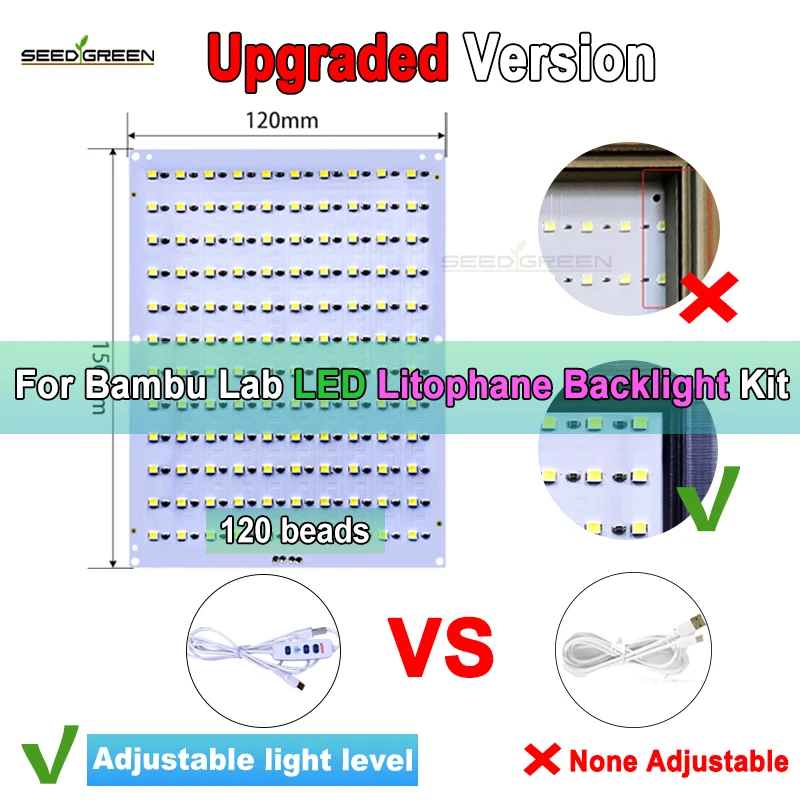 For Bambu Lab Lithophane Led Panel CMYK LED Backlight Board PLA Basic CMYK Lithophane Bundle 3DPrint Lithophane Photo LED Kit001