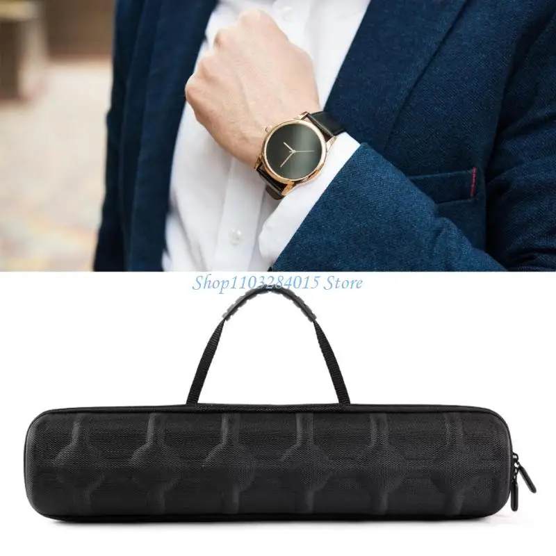 R6FF Shockproof Watch Holder Soft Lined Interior Small Organizers Design Zippered Closures 6 Watch Capacity for Watches