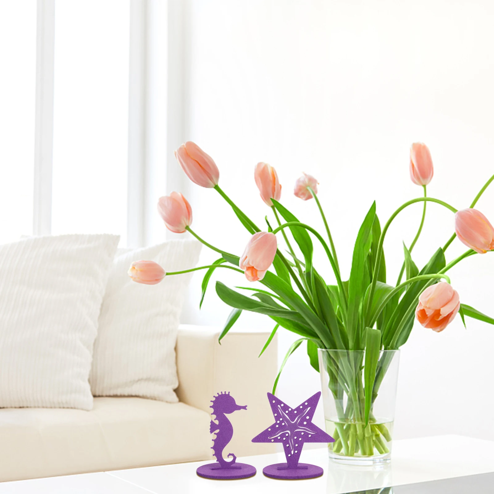 

1 set Adorable Felt Craft Coral Decoration Home Seaweed Ornament Office Wall Sculpture Ocean Theme Purple Party DIY Decor Kids