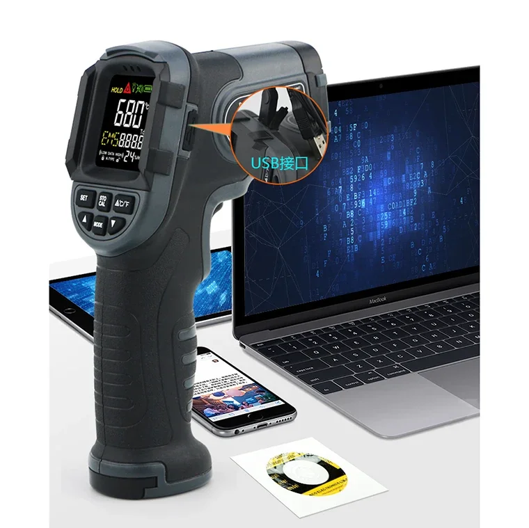 YUNYI Explosion-proof ST650 Digital Thermometer Laser Temperature Meter USB Non-contact thermometer