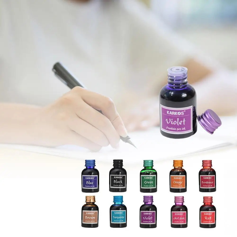 Pure Colorful 30ml Fountain Pen Ink Refilling Inks Stationery School High Quality Calligraphy Writing Fountain Pen Ink 1 Bottle
