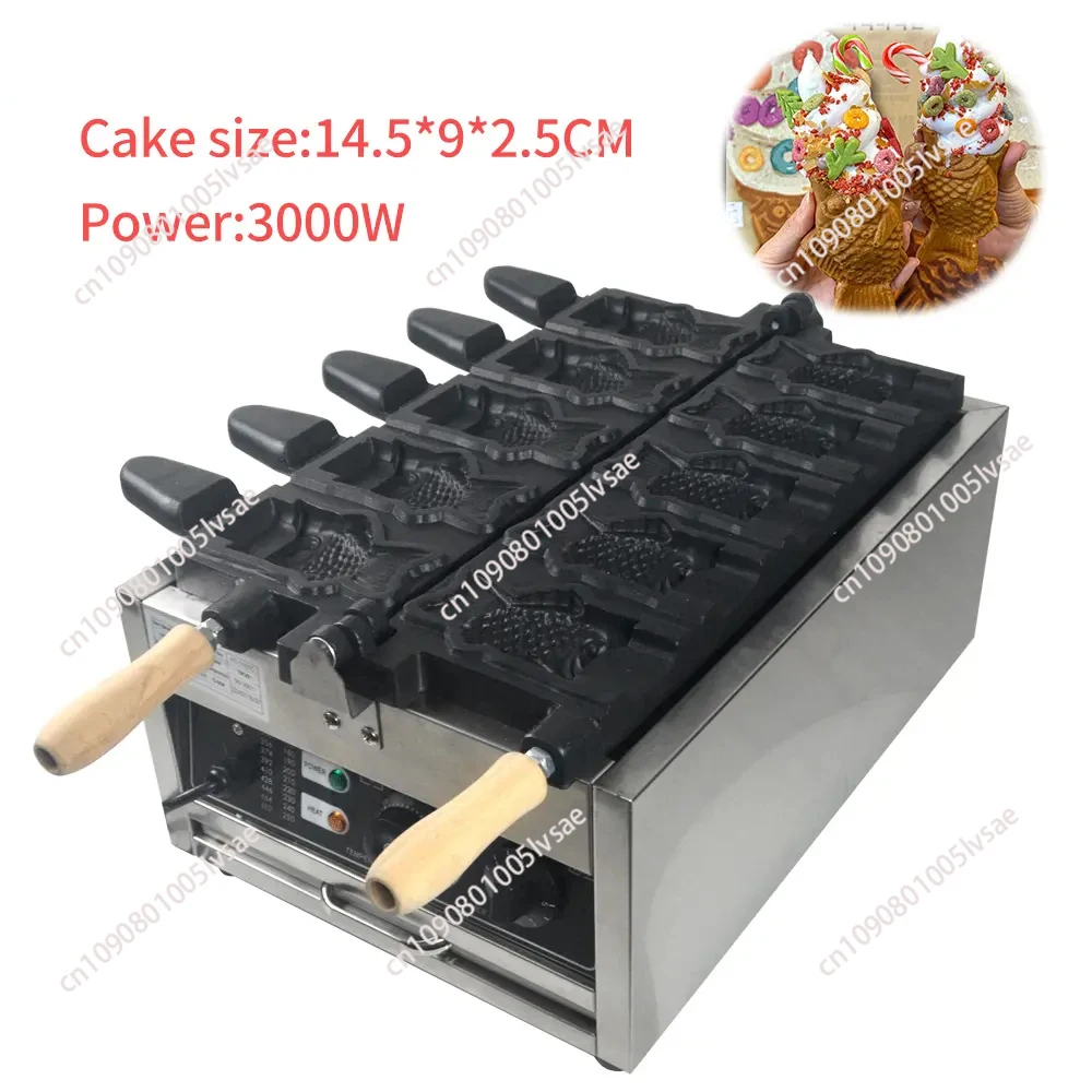 Commercial Ice Cream Machine Automatic Fish Shaped Open Mouth Ice Cream Fish Waffle Machine