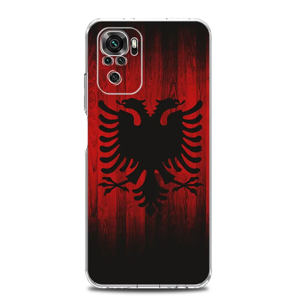 Coque de téléphone avec drapeau albanais, coque transparente pour Xiaomi Redmi Note 13, 12, 5G, 9S, 9, 8, 10, 11 Pro Plus, 4G, 9T, 13C, 12C10C, 9C, 9A, 7