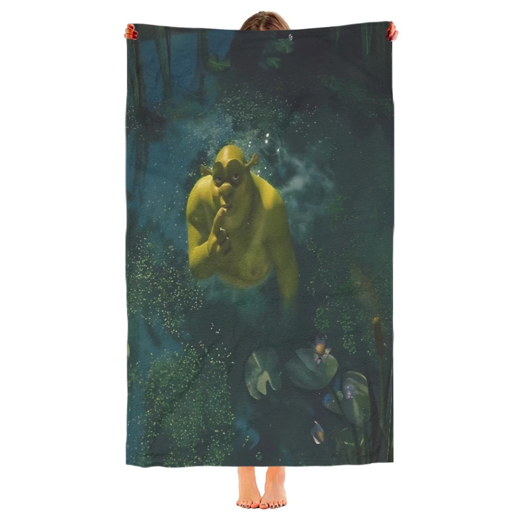 

Shrek in Swamp Beach Towel Poncho Bathing Towels Cover-ups Quick Dry Sand Free Yoga Spa Gym Pool