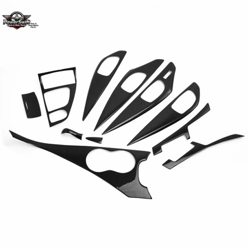 

Applicable to InfinitiQ50Carbon Fiber Central Control Gear Shift Inner Door Handle Gear Shift Knob Air Vent Dry Carbon11Set