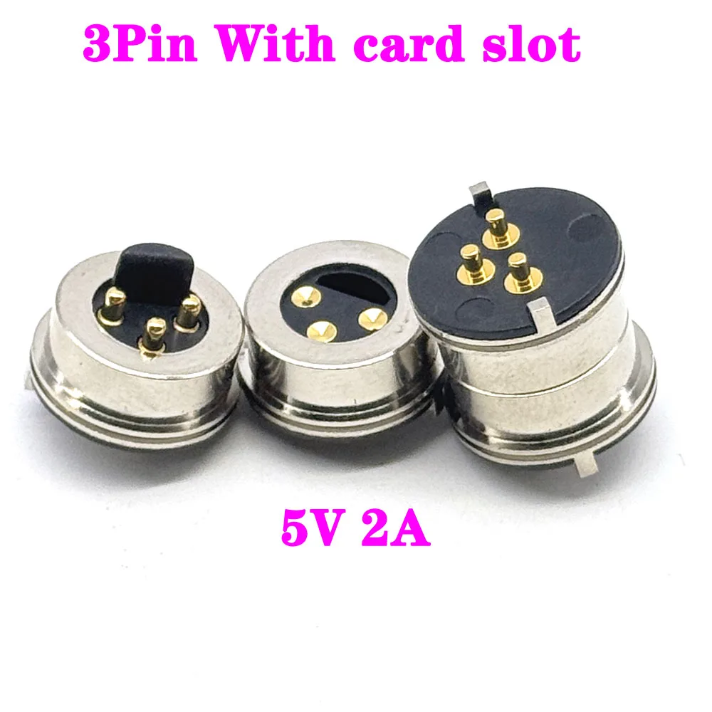 

3Pin With card slot 5V 2A Magnetic Pogo Pin Connector Pogopin Male Female Waterproof DC Magnet Connector Power Socket