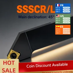 1pc SSSCR1616H09 SSSCR2020K09 SSSCL2525M09 External Turning Tool Holder SCMT Carbide Inserts Lathe CNC Cutting Tools Set