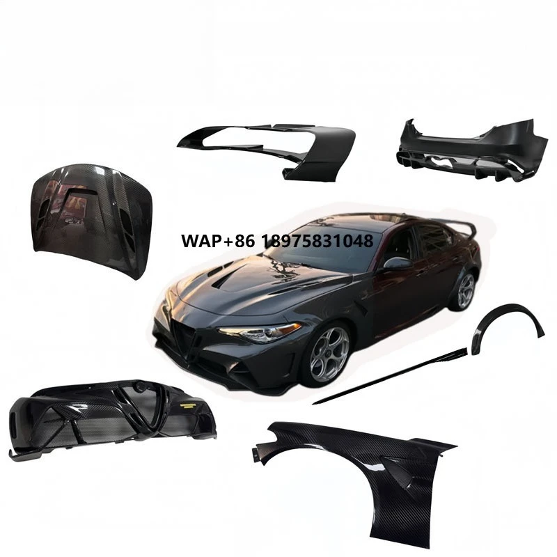Modified GTA Exterior Bumper Carbon Fiber Full Body Kit Black Polished Finish