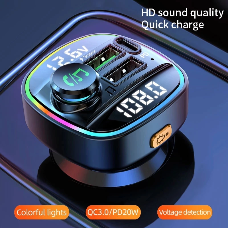 Bluetooth 5.0 FM Transmitter Handsfree Car Radio Modulator MP3 Player With PD 20W USB Super Quick Charge Adapter DC12V/24V