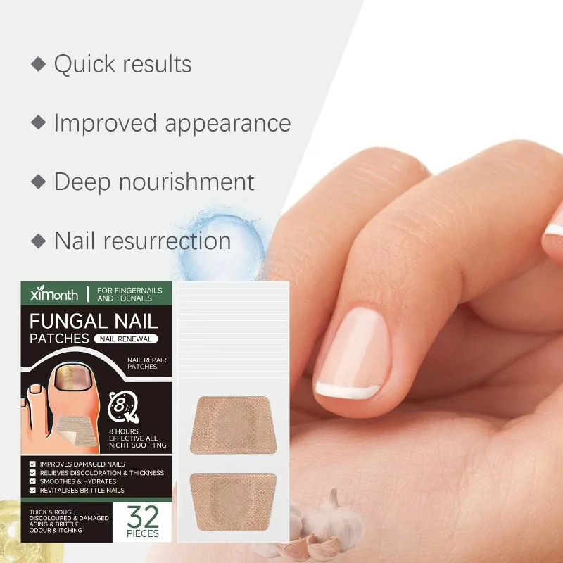 32 pezzi Patch per riparazione unghie Gloss naturale Trattamento paronichia impermeabile Recupera correttore Strumento per pedicure Patch per la cura conveniente