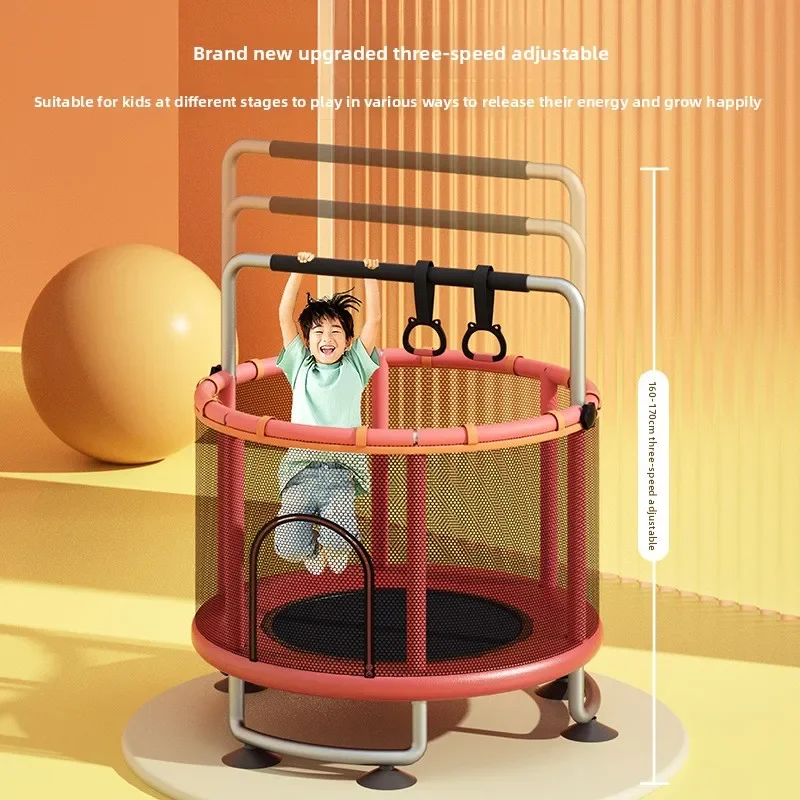 Trampolín práctico y popular para niños, cama elástica pequeña para interiores, juguete para bebés, trampolín de fitness con protección.