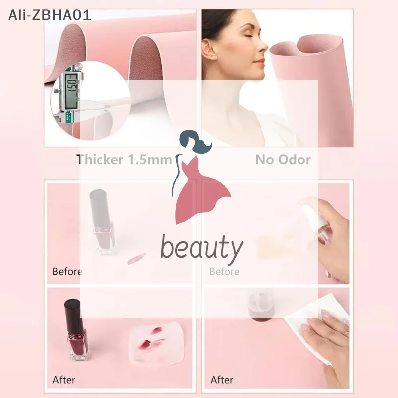 Waterproof Hand Rest Pad Foldable Nail Art Table Mat PU Leather Studio Desk Mat Nail Armrest Cushion Easy Cleaning Manicure Mat