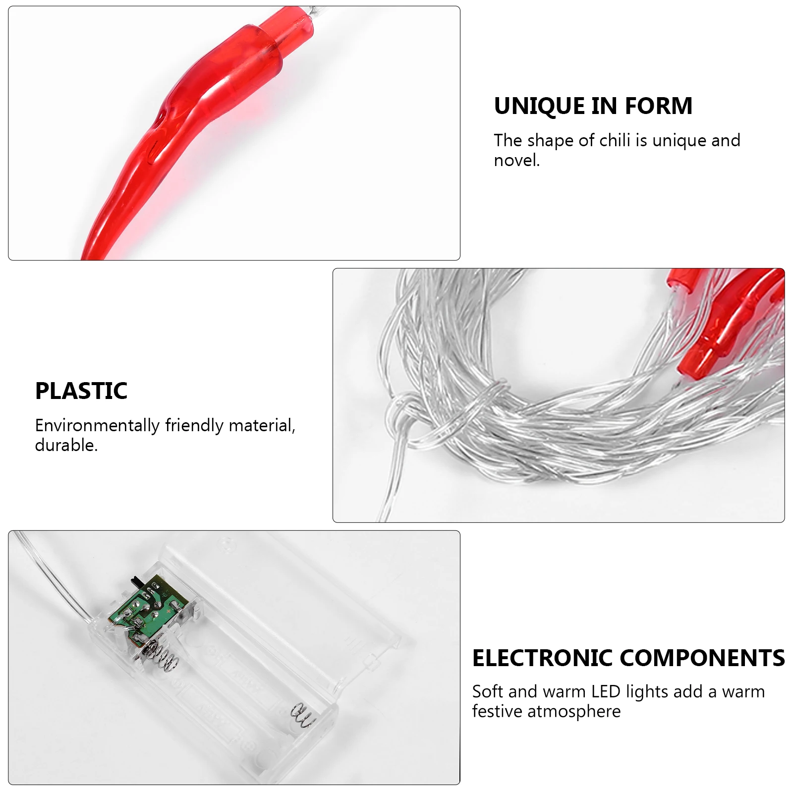 

3m 20 Leds Creative Chili Lamp String Safe Plastic Material Excellent Illumination Christmas Festival String Lights