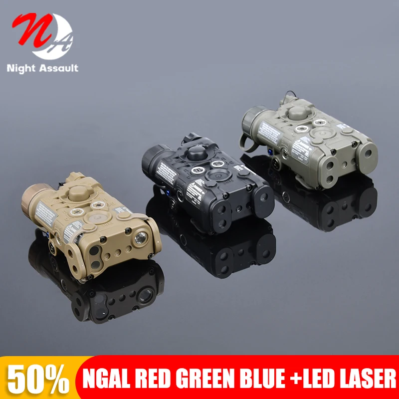 

WADSN Tactical NGAL Red Green Blue Dot Indicator Sight White Strobe Hunting Airsoft Weapon Scout Light NGAL LED Laser Flashlight