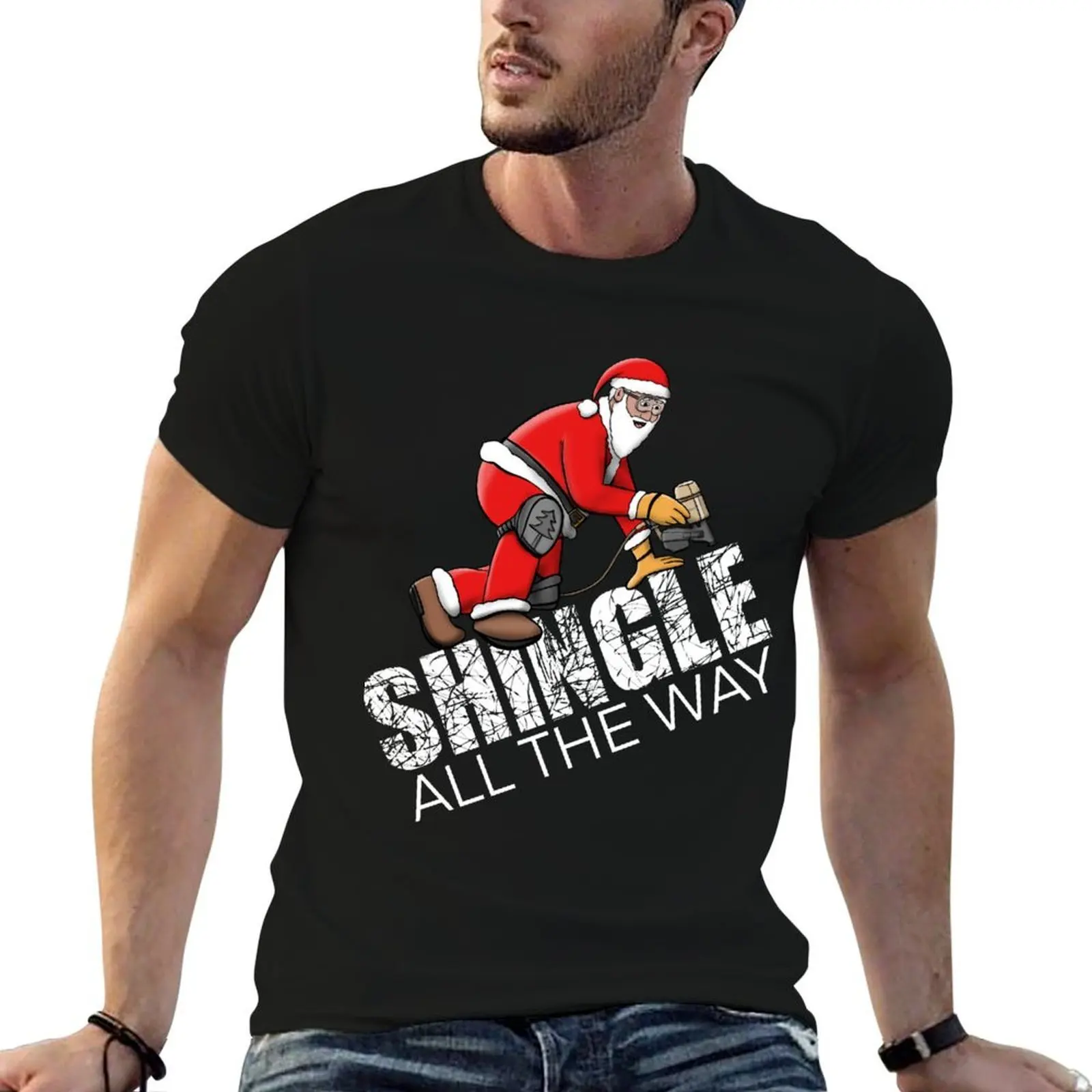 Roofing Christmas Shingle All the Way T-Shirt fashion shirts custom shirt mens graphic t-shirts anime