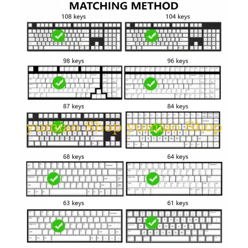 587B Rabbit 136Keys MOA Profile Keycaps PBT Dye-Sub for Mechanical Keyboards