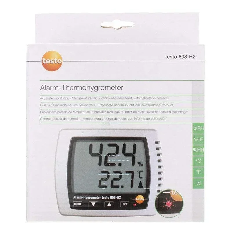 original and brandnew testo 608 H2 digital thermo hygrometer with LED alarm and dew point test