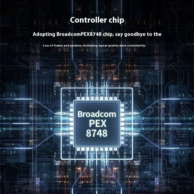 PLX8749 free drive, free main board split 8 disc m.2 full height, expansion card