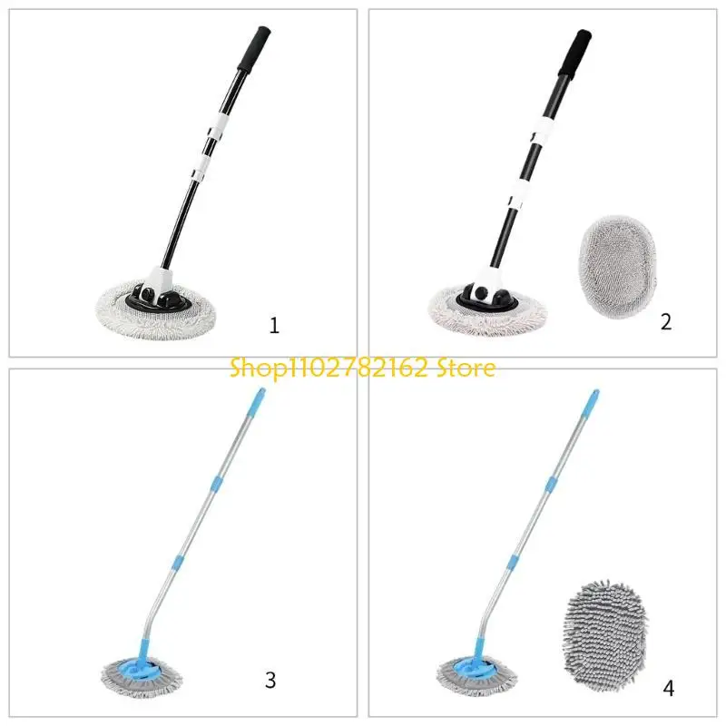

547B 15 Degree Curved Cleaning Brush Mop Cleaning Duster Car Wash Brush Detailing Mop with Long Handle Auto Brush Accessory