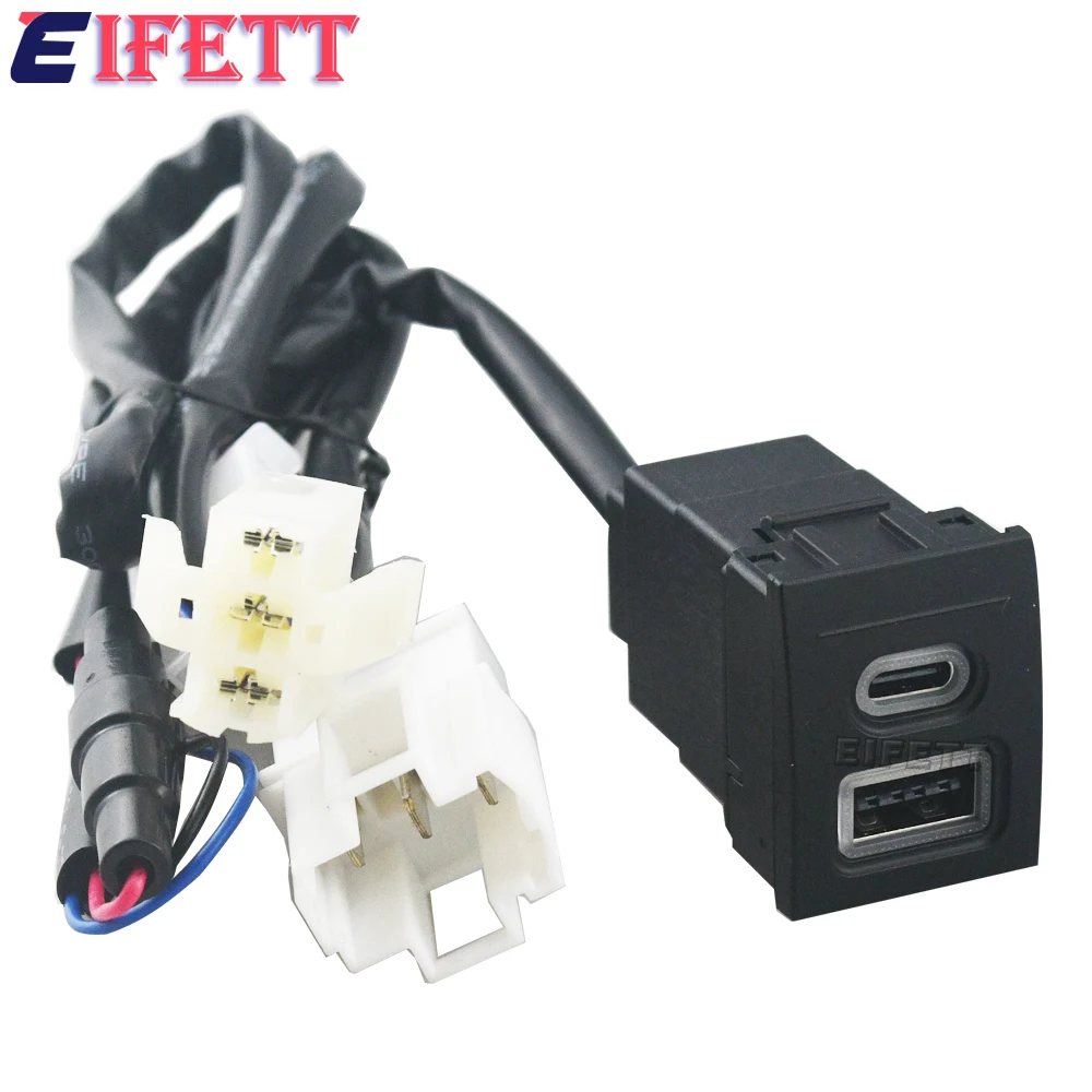 12V/24V Car Phone Charger Socket Double QC3.0 Type-C PD USB Charging Port Power Adapter For VW Polo 9N 9N3 2004-2011 Car Parts