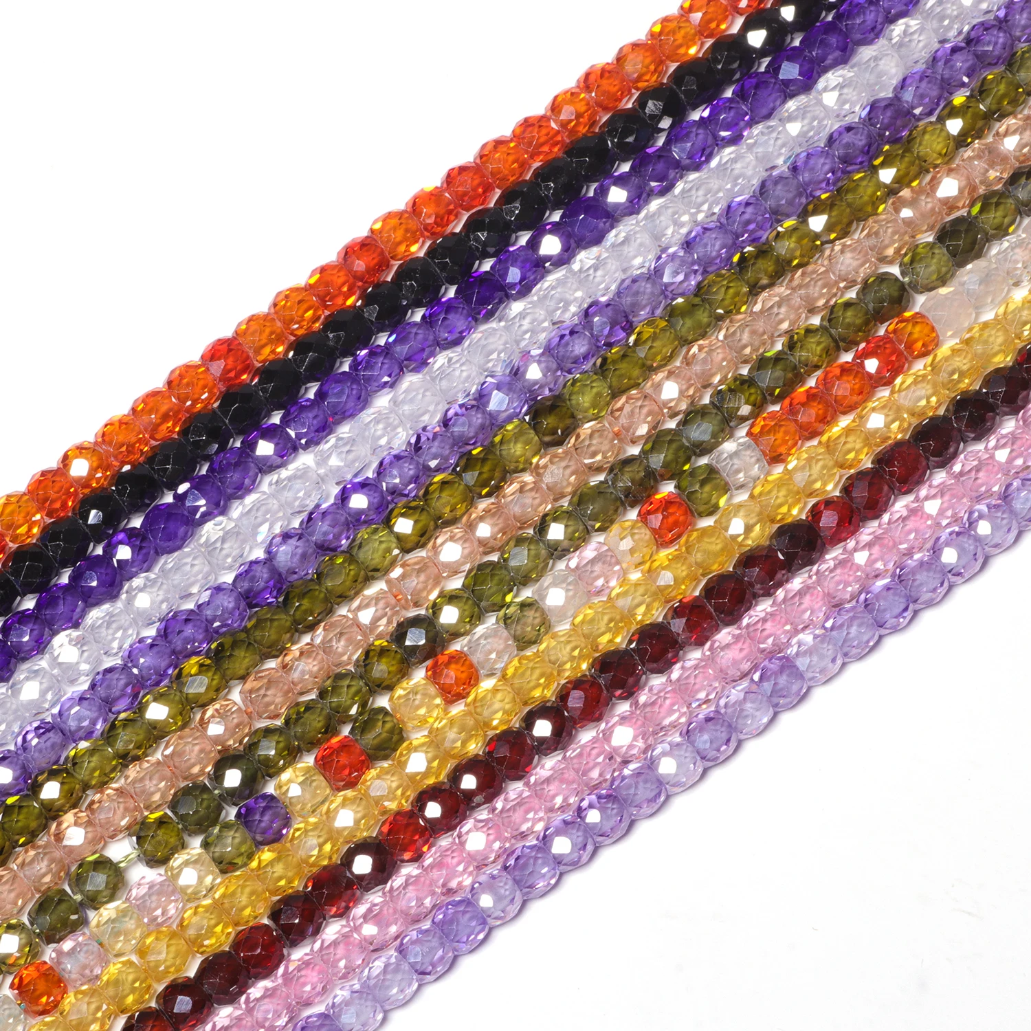 100pcs/Lot Cubic Zirconia Gems Beads Multicolor Loose Faceted Stone For Charms Bracelet DIY Jewelry Making Accessories