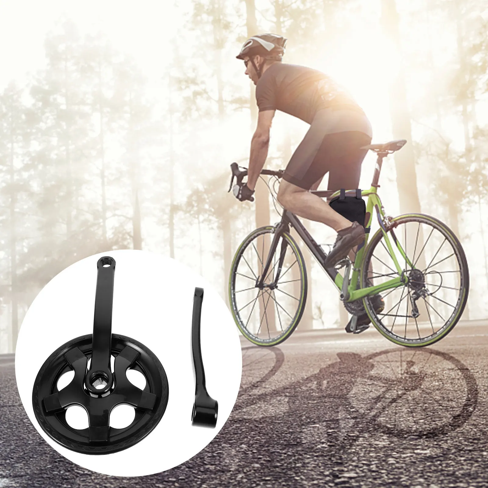 

1Set Bike Crankset with Sturdy Chainring Square Hole Crank Arm Universal Fit for Mountain Road Hybrid Bikes High Strength Crank