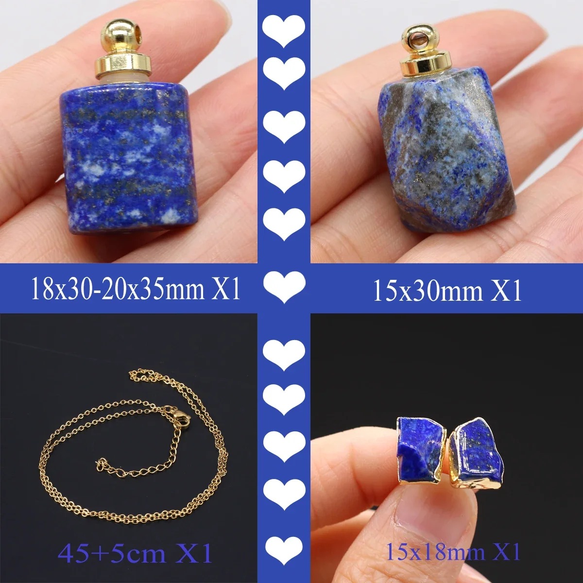 

Jewelry set Exquisite Natural Stone Earnail Essential Oil Diffuser Amethyst perfume Bottle Jewelry Making DIY Necklace Accessory