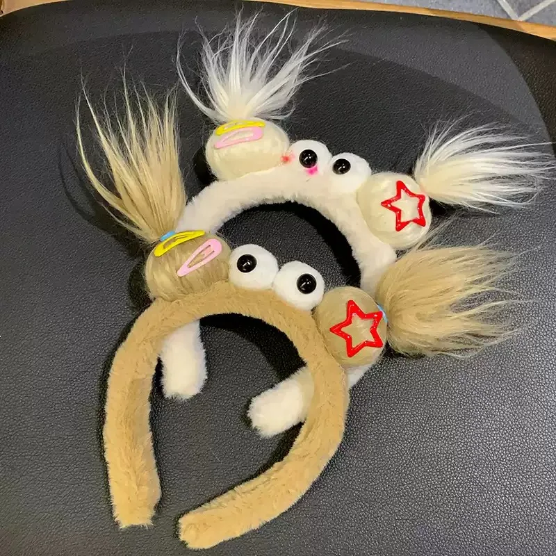 مضحك مهرج دمية هيرباند الإبداعية أفخم الفتيات مشبك شعر لحفلة عيد ميلاد كرنفال لينة شخصية كرتونية إكسسوارات الشعر